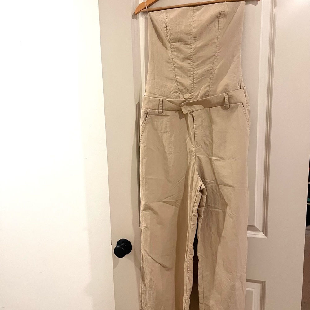 Zara corset Strapless Jumpsuit wide leg